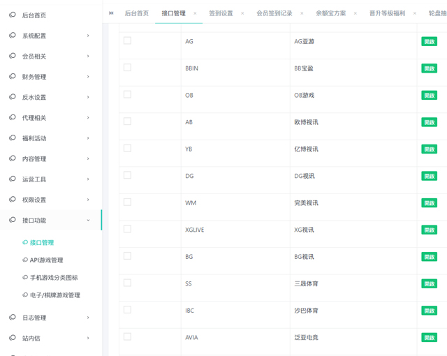 美盛包网管理后台功能